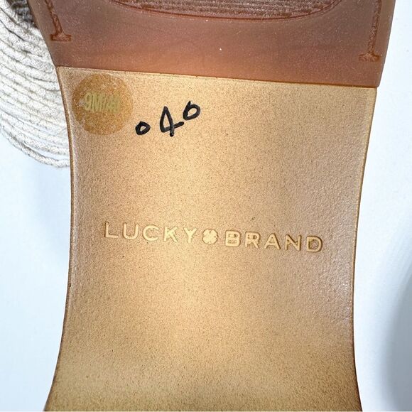 NEW Lucky Brand Sz 9 Famika Platform Sandals Chunky Knit Ankle Strap Leather - Picture 8 of 12